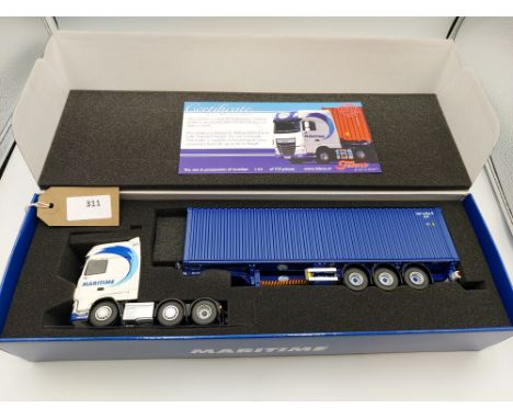 Manufacturer  - Tekno | Description - DAF XF Superspace & Container Trailer - Maritime | Stock Code - 68946 | Notes - Mint| S