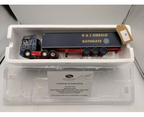 Manufacturer  - WSI | Description - Scania S Highline & Curtainside Trailer - D&J Sibbald | Stock Code - 02-2319 | Notes - Mi