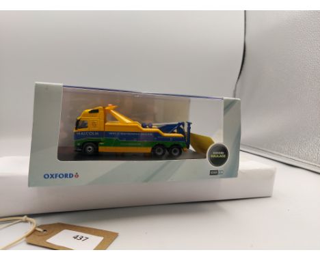 Manufacturer  - Oxford | Description - Volvo FH W H Malcolm/Boniface Recovery Truck | Stock Code - VOL04REC | Notes - VGC - B
