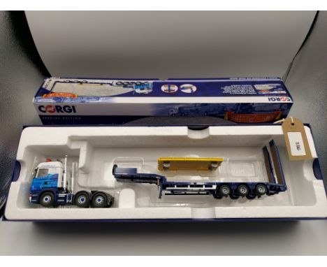 Manufacturer  - Corgi | Description - Scania R & Nooteboom Lowloader Trailer - Eddie Stobart Rail | Stock Code - CC13745 | No