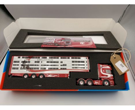 Manufacturer  - Tekno | Description - Scania R580 & Livestock Trailer - Thompson Livestock | Stock Code - 68967 | Notes - Min