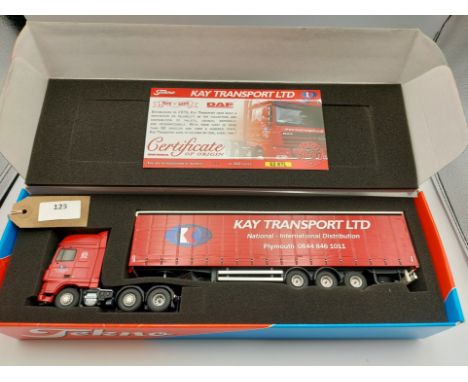 Manufacturer  - Tekno | Description - DAF XF105 SSC & Curtainside Trailer - Kay Transport | Stock Code - 59195 | Notes - Mint