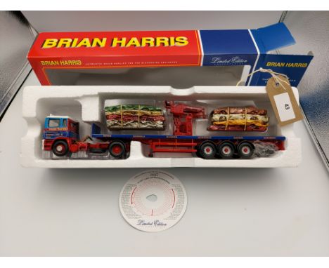 Manufacturer  - Corgi | Description - ERF EC Series Flatbed Crane Trailer & Crushed Car Load - Brian Harris Transport | Stock
