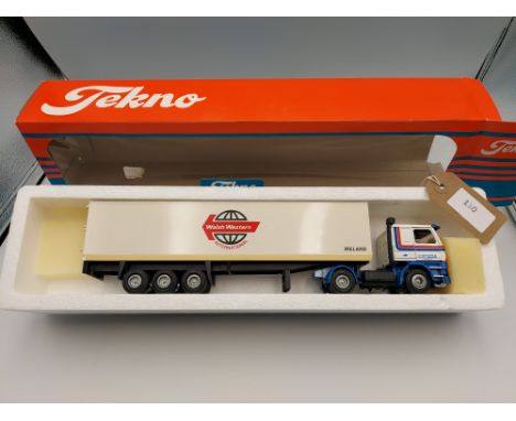 Manufacturer  - Tekno | Description - Scania 142 & Box Trailer - Walsh Western | Stock Code - ? | Notes - Fair - Box slight w