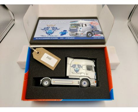 Manufacturer  - Tekno | Description - Scania R-Series Longline - Caffrey International | Stock Code - 64378 | Notes - Mint| S