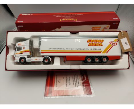 Manufacturer  - Corgi | Description - Scania R Series Topline & Fridge Trailer - Ewing Bros | Stock Code - CC13723 | Notes - 