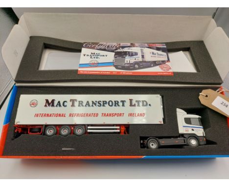 Manufacturer  - Tekno | Description - Scania 4 Series Topline & Fridge Trailer - Mac Transport | Stock Code - 65197 | Notes -