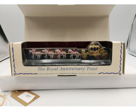 Manufacturer  - Matchbox | Description - Her Majesty The Queen 40th Anniversary Gold State Coach | Stock Code - YY66 | Notes 