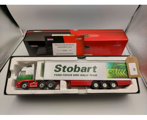 Manufacturer  - Corgi | Description - Volvo FH & Box Trailer Eddie Stobart Ford Focus WRC Rally Team | Stock Code - CC14012 |
