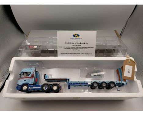 Manufacturer  - WSI | Description - Scania S Highline & Semi Lowloader - J G McWilliam | Stock Code - 02-2865 | Notes - VGC -