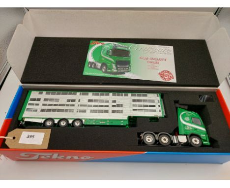 Manufacturer  - Tekno | Description - Volvo FH04 Globetrotter 6x2 & Livestock Trailer - Sam Culloty | Stock Code - 71709 | No