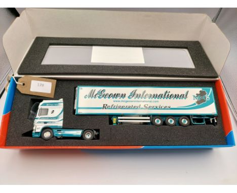 Manufacturer  - Tekno | Description - DAF 95XF Super SpaceCab & Fridge Trailer - McGeown International | Stock Code - 54430 |