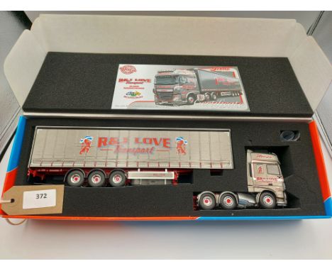 Manufacturer  - Tekno | Description - DAF Euro 6 XF Super Space Cab & Curtainside Trailer - R&J Love | Stock Code - 71941 | N