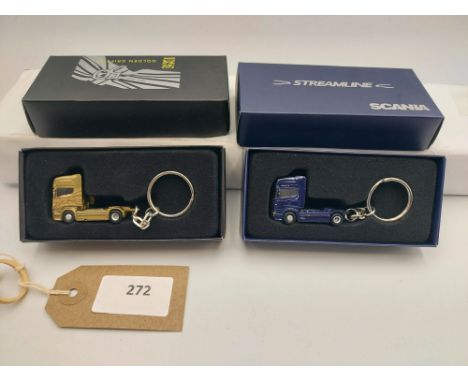 Manufacturer  - Job Lot | Description - Job Lot of 2 diecast Scania Keyrings | Stock Code - Job Lot | Notes - Mint| Scale -  