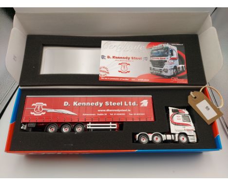 Manufacturer  - Tekno | Description - Mercedes Benz Actros LH Megaspace & Curtainside Trailer - D Kennedy Steel Ltd | Stock C