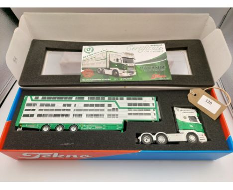 Manufacturer  - Tekno | Description - Scania R730-Streamline Topline & Livestock Trailer - Riverside JMW Farms | Stock Code -