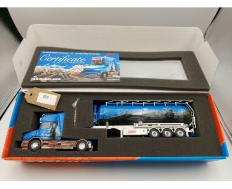 Manufacturer  - Tekno | Description - Scania Torpedo Series Topline & Silo Trailer - Melmer | Stock Code - 62314 | Notes - Mi