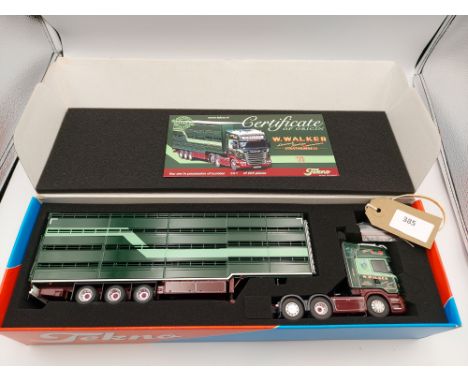 Manufacturer  - Tekno | Description - Scania R-Streamline Topline & Livestock Trailer - W Walker | Stock Code - 70812 | Notes