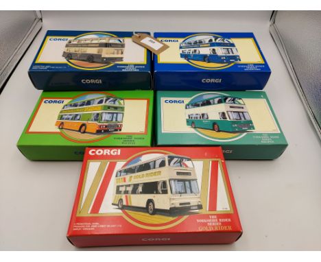 Manufacturer  - Corgi | Description - Job Lot of 5 Bus Models | Stock Code - Job Lot | Notes - GC - Boxes slight wear| Scale 