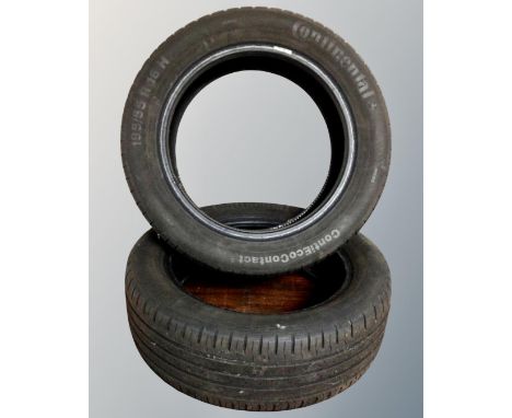 A pair of continental 195/55 R 16 H car tyres 