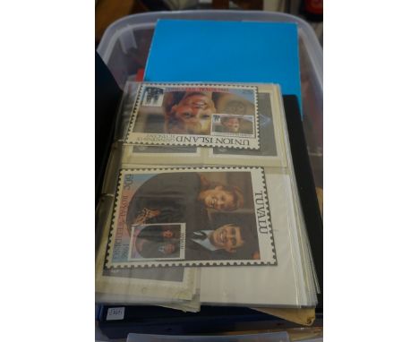 A collection of GV and world stamps to include first day covers and postcards.