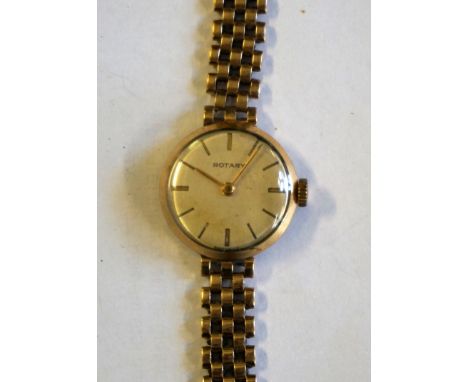 Rotary: A 9ct gold manual wind bracelet wristwatch, gross weight  17g