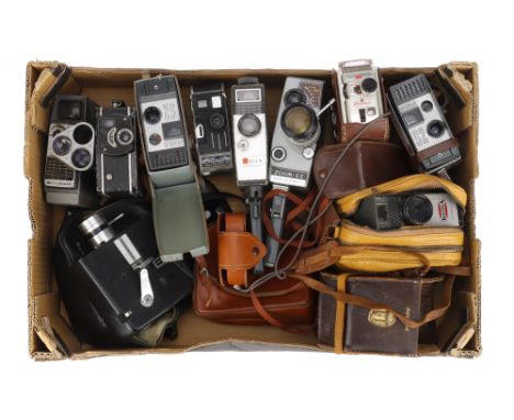 A Mixed Selection of Motion Picture Cameras, from makers including Bell &amp; Howell, Coronet, Eumig, Bolex, &amp; more,