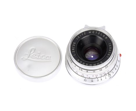 A Leitz Summaron f/2.8 35mm Lens, Leica M mount, chrome, serial no. 1694161, body, F, elements, VG
