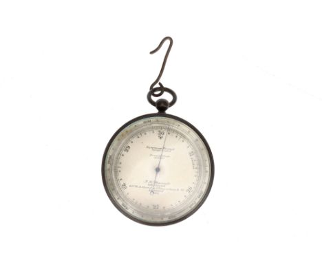 Large Pocket Surveying Aneroid Barometer, English, dial engraved 'Surveying Aneroid Barometer, Compensated, Temp at Scale 50F