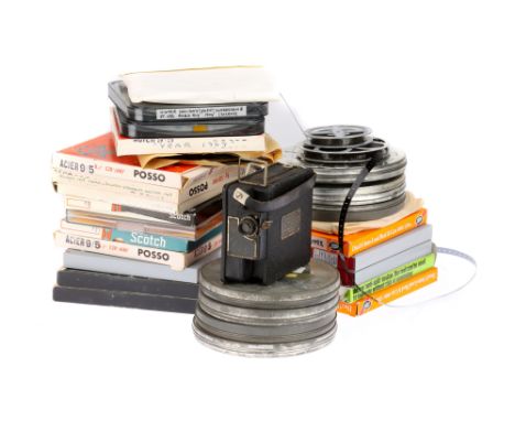 A Collection of 8mm &amp; 9.5mm Cine Motion Picture Films &amp; a Cine Camera, to include a Campro cine camera projector, win