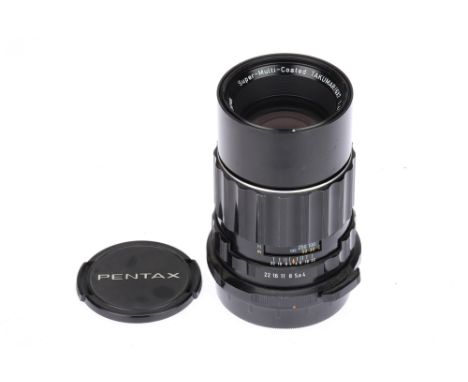 A Pentax Super-Multi-Coated Takumar 6x7 f/4 200mm Camera Lens black, serial no.8457264, body F-G, optics G, moderate dust, wi