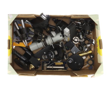 Collection of Zeiss Microscope Accessories, Various accessories including Zeiss 35mm C35 camera and camera mount with another