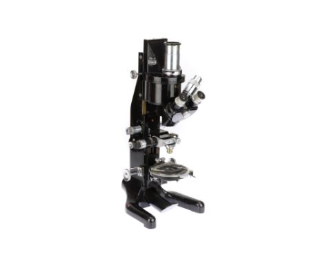 Classic Microscopy - The Beck Model 50 Microscope, English, c.1930, signed to the top 'MODEL 50 BECK LONDON' the microscope o