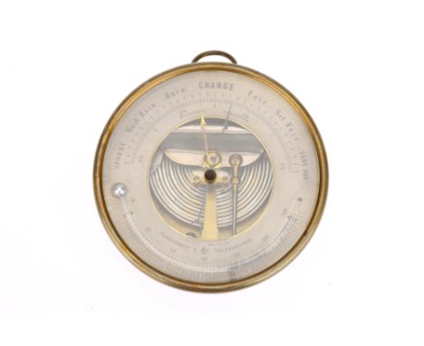 Bourdon Barometer by Dixey, French, c.1860, the silvered face printed 'HOLISTERIC BAROMETER, L. DIXEY BRIGHTON, PHBN' the bar