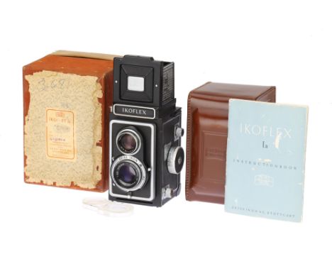 A Zeiss Ikon Ikoflex Ia Medium Format TLR Camera, black, body G-VG, shutter working on all settings other than B, B open's &a
