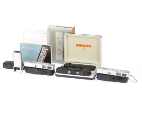 A Selection of Minox Sub-Miniature Cameras &amp; Accessories, to include a Minox C, body G-VG, shutter working but speeds see