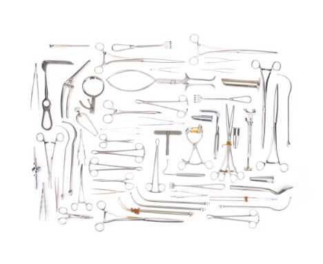 Large Collection of Vintage Surgical Instruments, including various forceps clamps, forceps and other instruments, (a lot)