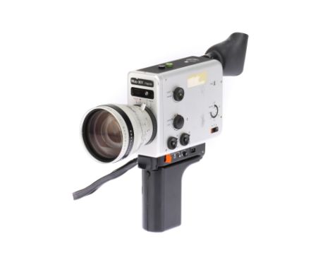 A Braun Nizo 801 Macro Super 8 Motion Picture Camera, chrome, body F-G, areas of heavy wear, camera untested, optics G, some 