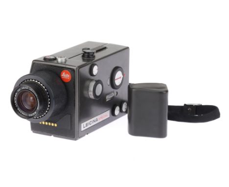 A Leicina Special Super 8 Motion Picture Camera, greay, body F, motor not working, red LED illuminates on side pannel when ba