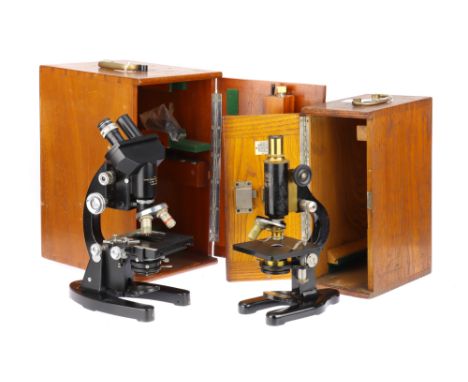 Large Binocular Microscope &amp; Other, including, a binocular microscope by Cooke Troughton &amp; Simms, finished in black a