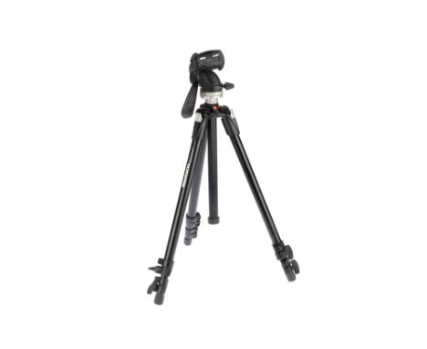 A Manfrotto 190XDB Tripod with 391RC2 Head, in G-VG condition, missing tripod plate,