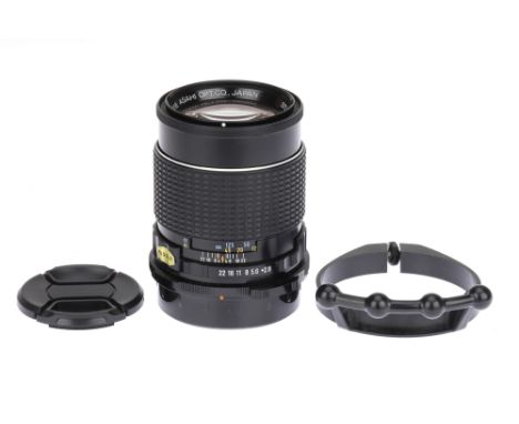 A SMC Pentax-6x7 f/2.8 165mm Medium Format Camera Lens black, serial no.8496018, body VG, optics F-G, moderate haze, with foc