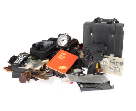 END LOT: A Mixed Selection of Camera Accessories, to include a Sanyo XL-60S, a bag of Nikon caps &amp; hoods, &amp; much more