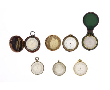A Large Collection of Non-Working Aneroid Barometers including a combination barometer &amp; compass by J. Brown, Glasgow in 