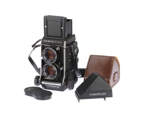 A Mamiya C330 Medium Format TLR Camera, body G-VG, bellows G, together with a Mamiya-Sekor f/2.8 80mm lens, body G, shutter w