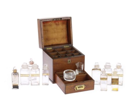 A Good Victorian Mahogany \domestic Apothecary Chemist Chest, English, c.1860, constructed of French polished mahogany with 6
