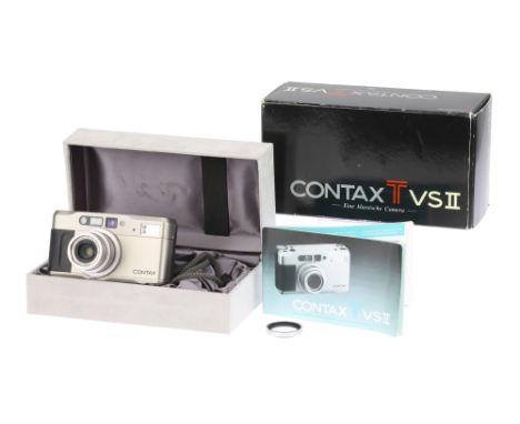A Contax T VS II Advanced Compact 35mm Camera 1998, serial no.116620, made by Kyocera, with a Carl Zeiss Vario Sonnar T* f/3.