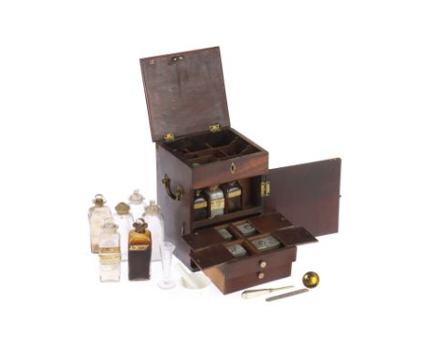 A Georgian Domestic Medicine Chemists Apothecary Chest, English, early 19th Century, Georgian, unmarked, the solid mahogany c
