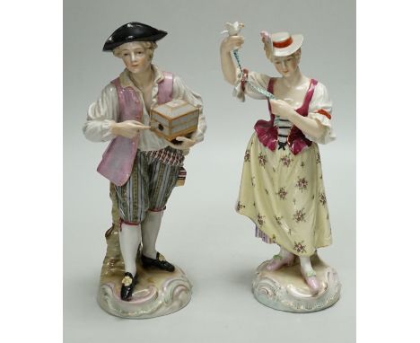 Two 19th century Ludwigsburg porcelain figures, 20cm