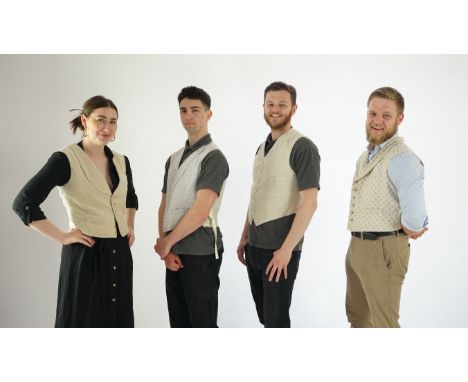 Four 19th Century light coloured evening waistcoats. Approx size 38". ex Pavilion Opera Sale